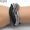 XQNI – Bracelet classique en cuir pour femmes, bijoux de marque, 18cm, haute qualité, strass, breloque en cristal ► Photo 1/6