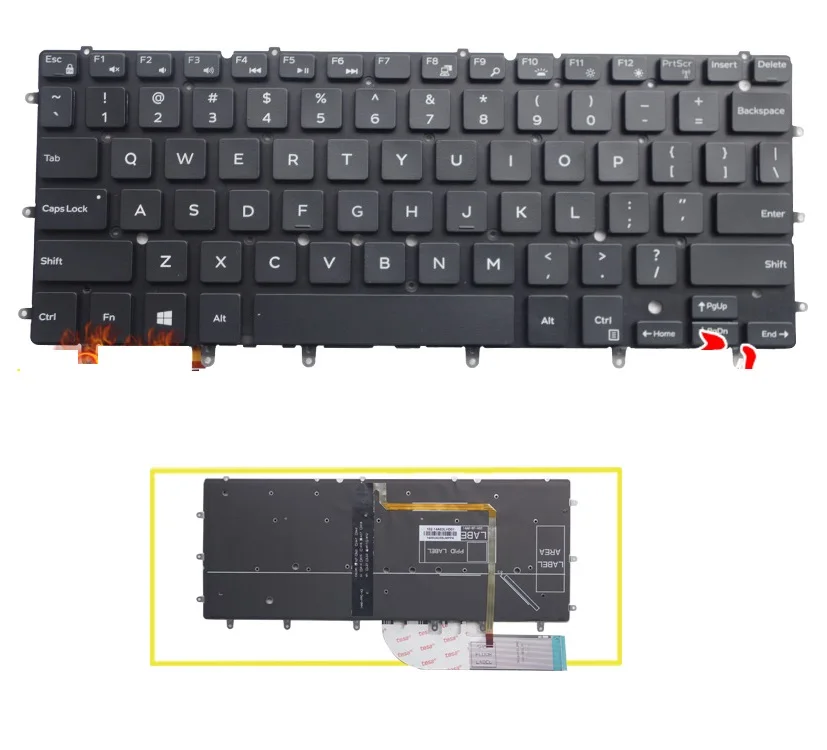 SSEA Brand New US Keyboard Backlight For DELL XPS 13 9343 xps13 9350