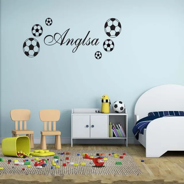 Personalised Football Shirt Custom Name & Number Wall Sticker Boys Kids Bedroom 