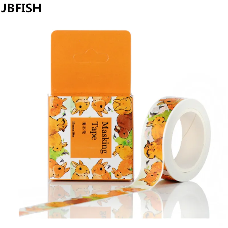 Yellow Rabbit series paper Masking Tape/zakka DIY adhesive tape tools/cute Stationery 3033 | Канцтовары для офиса и дома