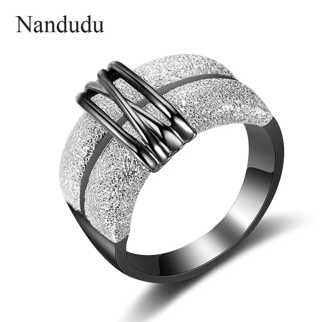 Nandudu Gold & Black & Silver Color Lady Women Rings Fashion Jewelry Gift New Ar Nandudu Gold & Black & Silver Color Lady Women Rings Fashion Jewelry Gift New Ar