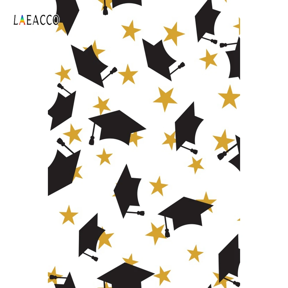 

Congratulate Graduations Gold Star Bachelor Cap Photocall Party Portrait Photo Backdrops Photography Background For Photo studio