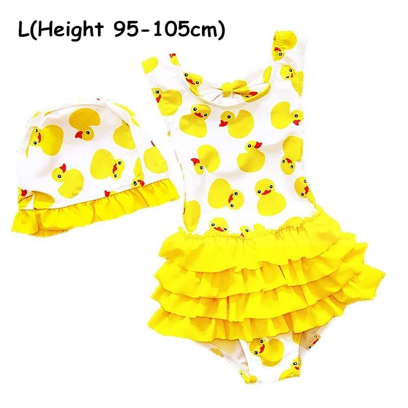 L(Height 95-105cm) Детская одежда для купания; юбки для малышей с героями мультфильмов; купальный костюм; пляжное боди для девочек; танкини; одежда для купания для От 1 до 5 лет и девочек; костюм со шляпой - Цвет: L(Height 95-105cm)