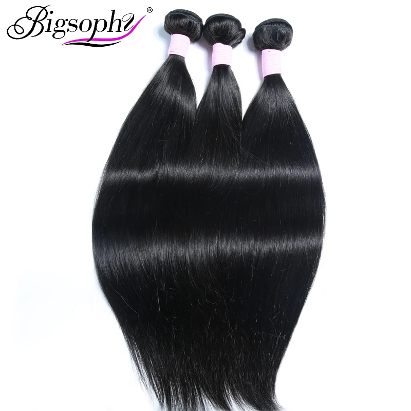 Bigsophy Hair Straight Wave Brazilian Weave Hair Bundles 3Bundles Hair With 13*4 Frontal Closure 100% Remy Human Hair Extension Bigsophy Hair Straight Wave Brazilian Weave Hair Bundles 3Bundles Hair With 13*4 Frontal Closure 100% Remy Human Hair Extension