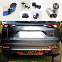 Para Mazda CX-9 CX9 2016 2017 2018 2019 traseira do carro voltar proteja capa dedicar a saída do tubo de escape silenciador ponta da cauda 2
