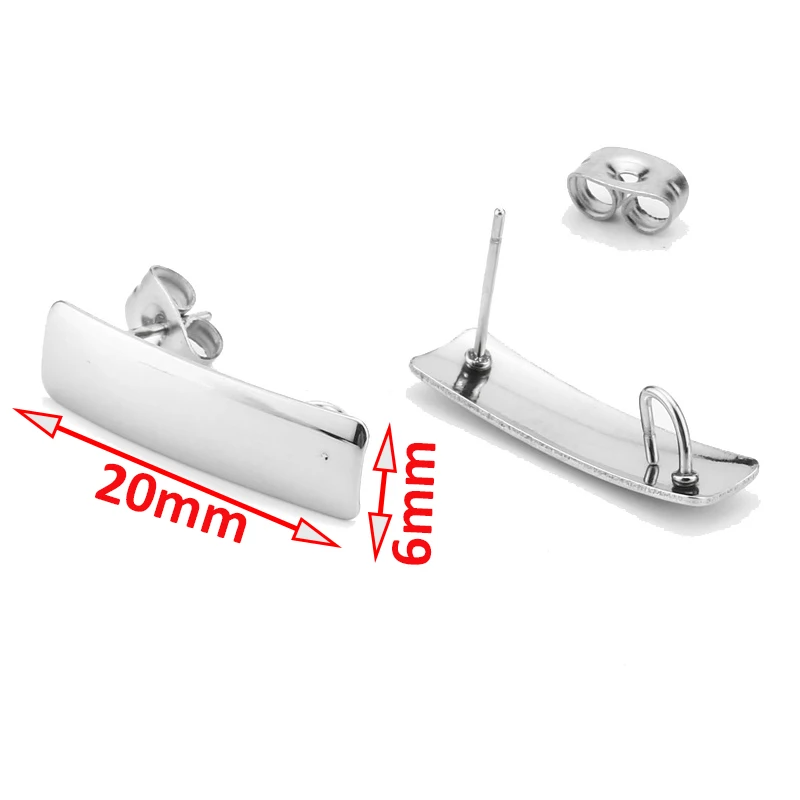 20 шт./лот ювелирные изделия из нержавеющей стали полые Квадратные 10 мм серьги-гвоздики W петля тусклые серебряные уникальные компоненты для изготовления сережек