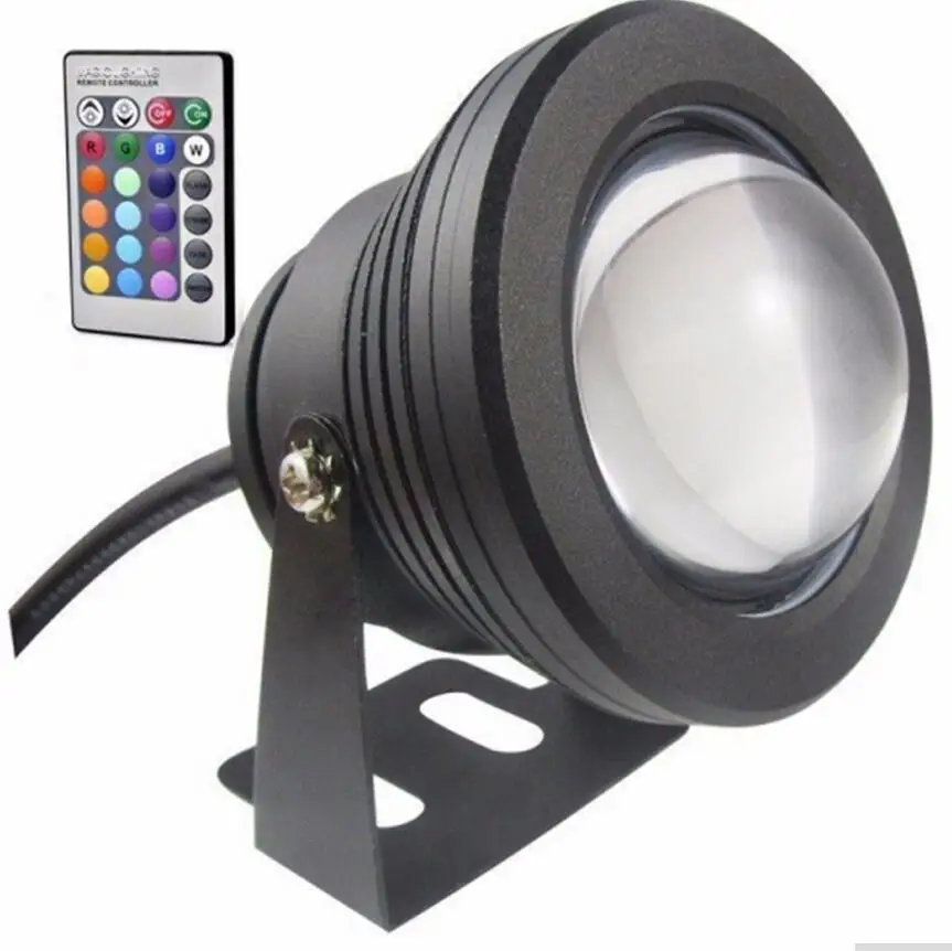 

10W 85-240V underwater RGB white Led Light Waterproof IP68 fountain pool Lamp Lights16 color change + 24key IR Remote controler