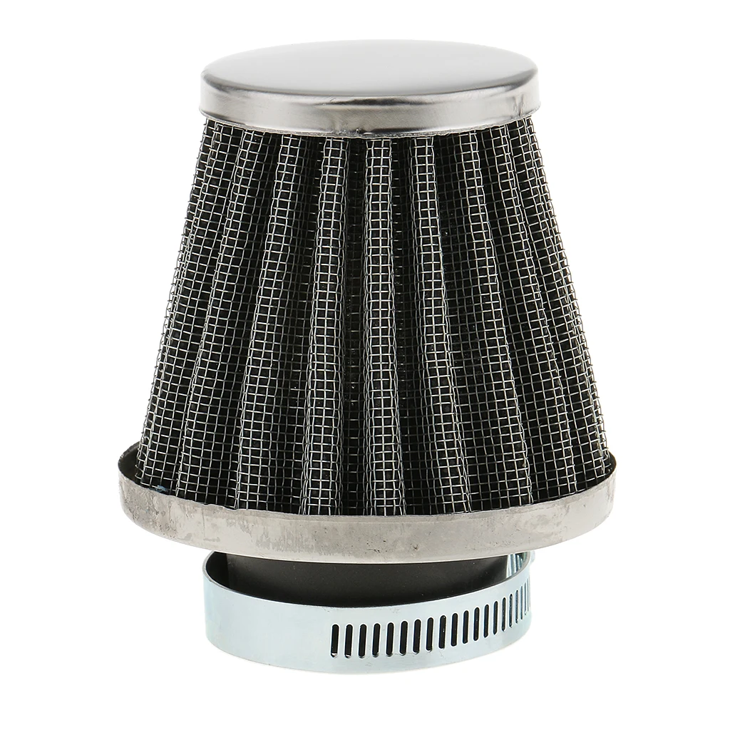 Universal 39mm Head Cleaner Filter Cone Mesh Air Intake Filter Cleaner for Universal motorcycle Motorbike Black Silver
