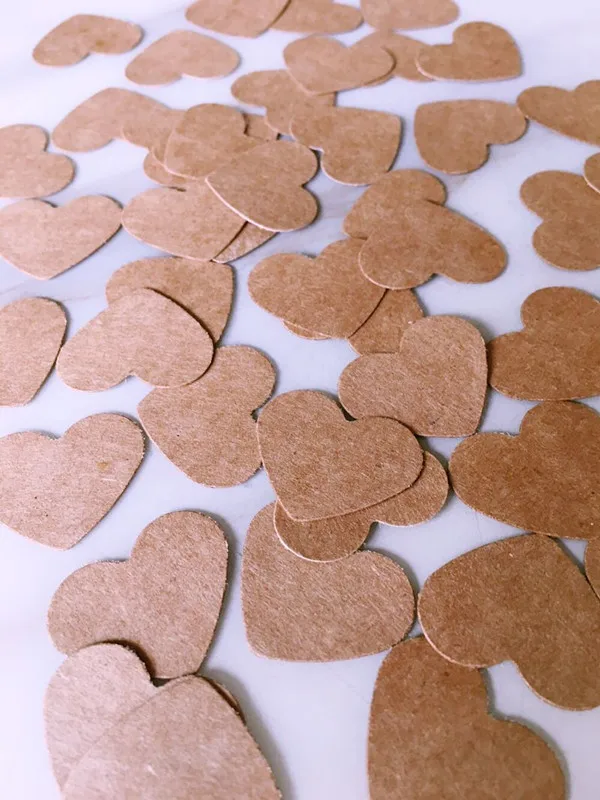 

Rustic 400pcs Wedding Kraft Paper Heart Confetti Romantic Bridal Decorations Scatter Baby Shower Party Table Setting
