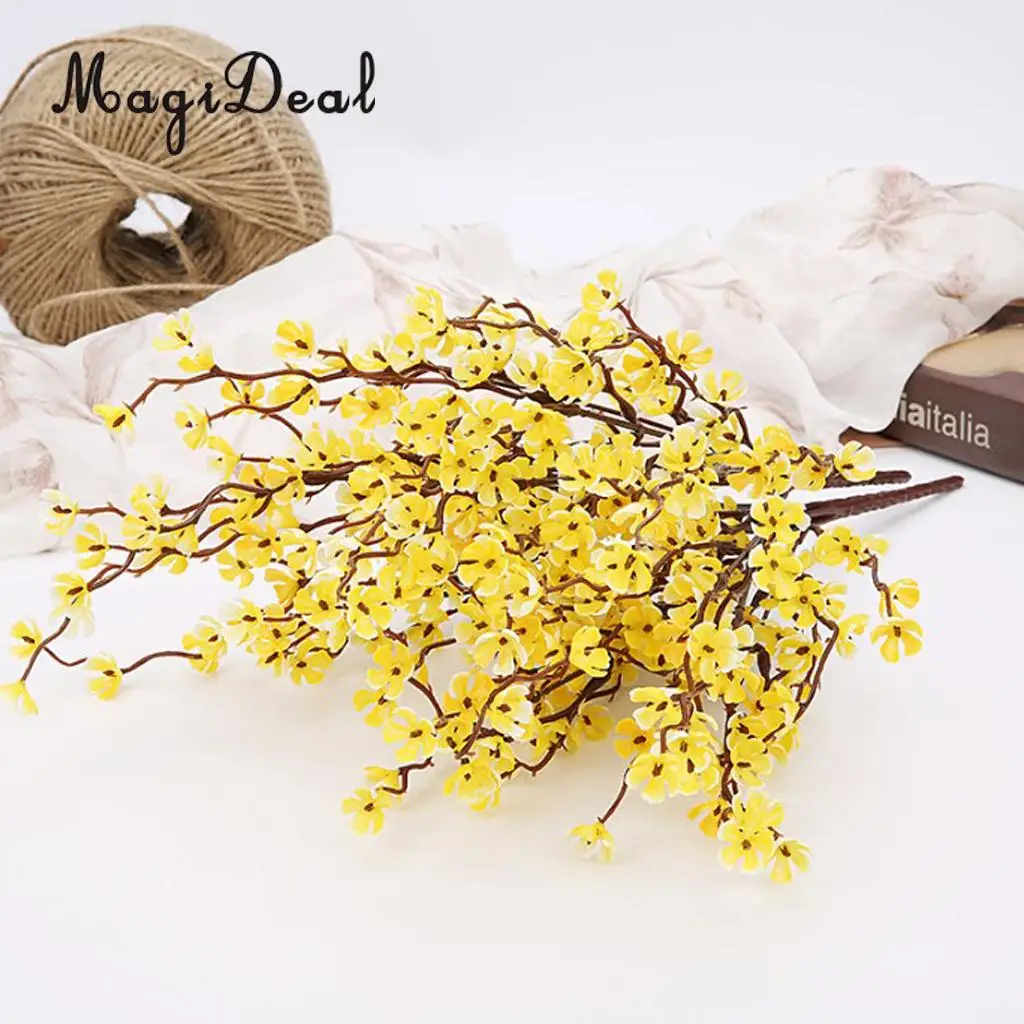 7 Forks Artificial Plum Blossom Branch Simulation Plastic Flower Branches Bouquets DIY Home Wedding Party Decor Art