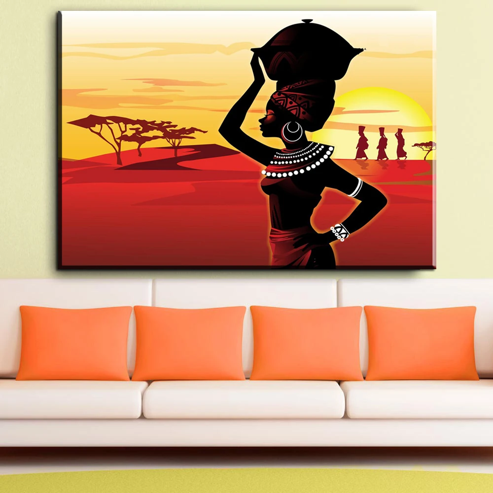 Zz2205 Modern Portrait Canvas Art Abstract African Oil Painting Wall