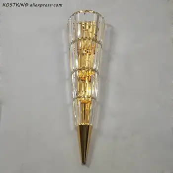 

Luxury gold crystal wall sconce for living room indoor wall lights for bedroom bedside lamp applique murale luminaire wandlamp