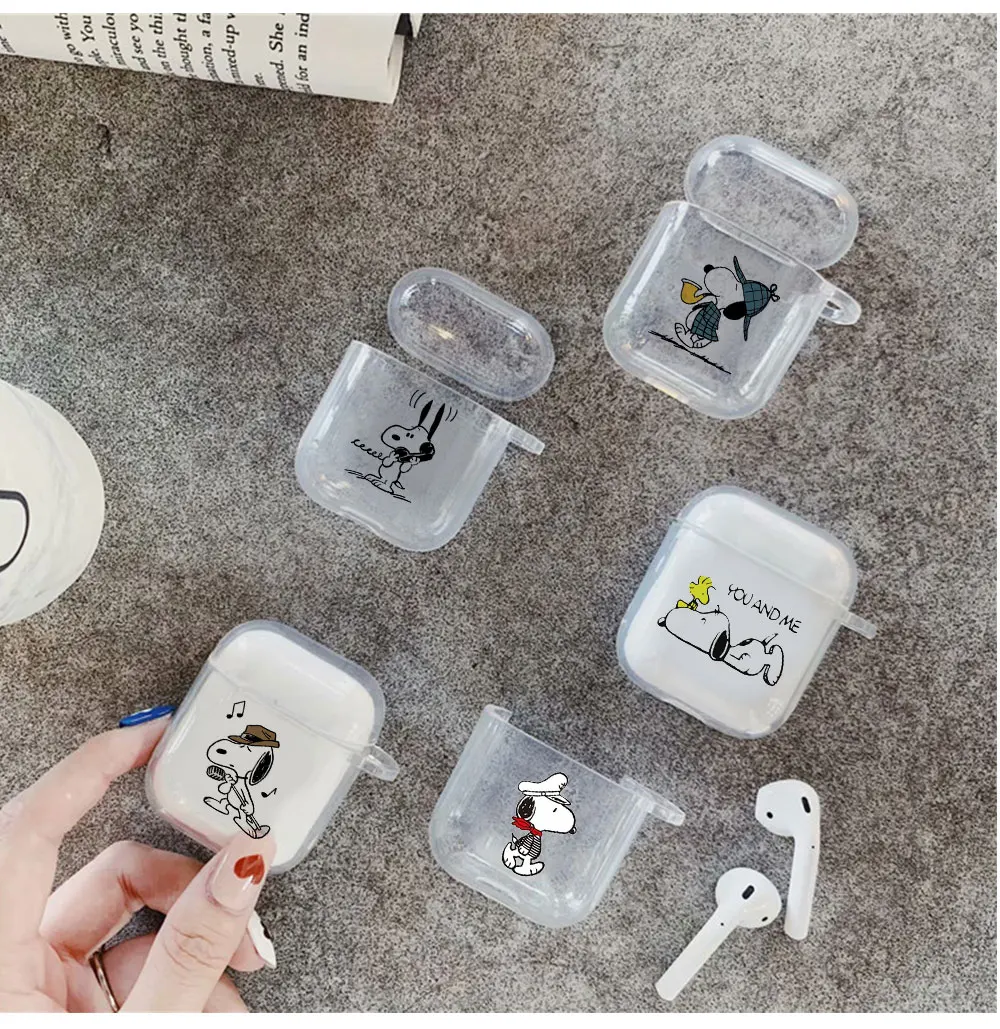 Мультяшная собака Bluetooth беспроводные наушники Прозрачный чехол для Apple Airpods 1 2