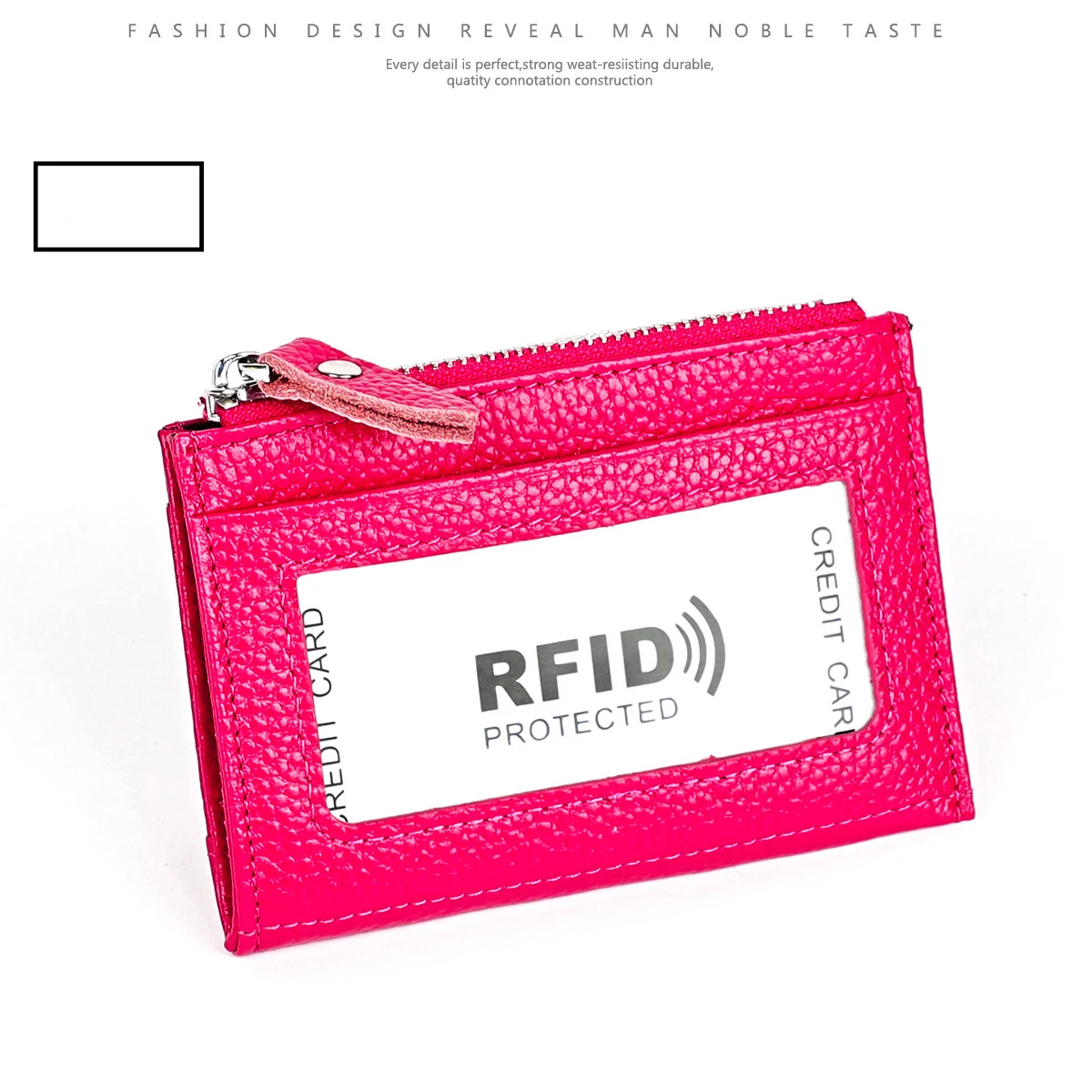 Новинка, из натуральной кожи с защитой от RFID, для карт, держатель для женщин и мужчин, Ультратонкий чехол для визиток, на молнии, для кредитных карт, карманные кошельки для карт