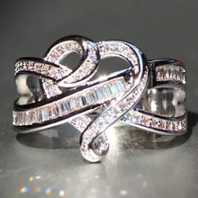 

925 Silver Natural Stone Ring White Wedding Birthstone Bride Engagement Square Eiffel Tower Brand Heart Ring Jewelry