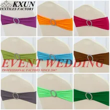 Лучшее качество лайкра лента Подвязка из спандекса для стула галстук бабочка включает акриловая Пряжка банкет свадебное украшение для стула