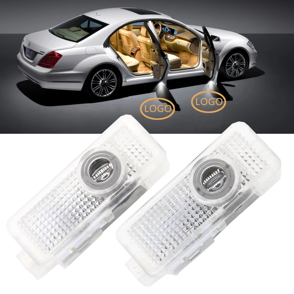 2x Car Door LED Laser Projector Ghost Shadow Lights Lamp for Mercedes