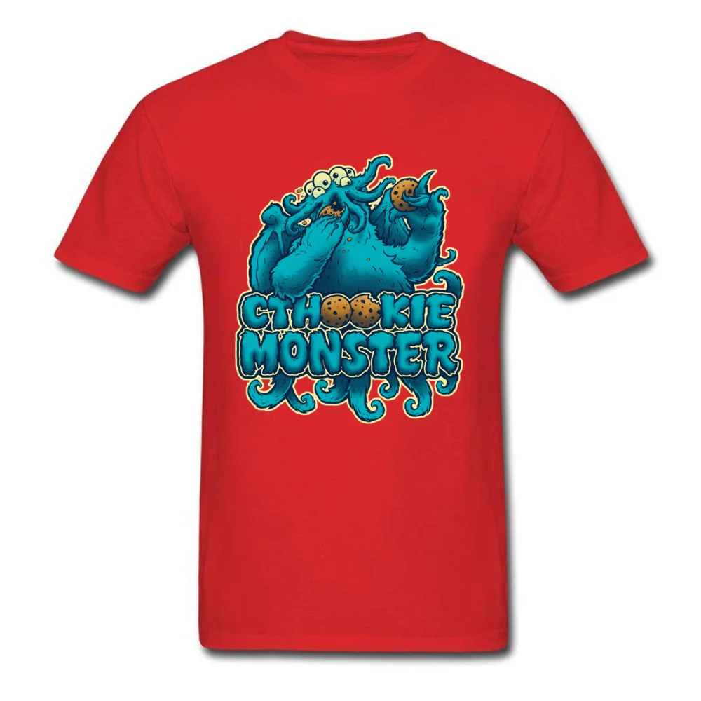cthookie monster 5175 Tops Shirt Brand New Crewneck Printed On Short Sleeve Pure Cotton Men Top T-shirts Design Tee-Shirts cthookie monster 5175 red