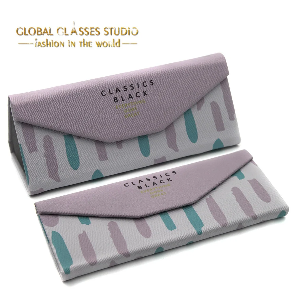 

Sunglasses Eyeglasses Purple And Green Striped Case 160*70*65mm For Small Sunglasses and Optical Frames H132