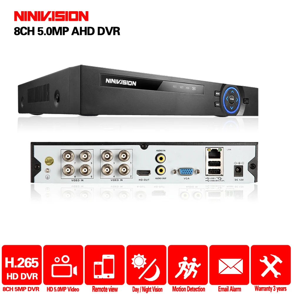 

New Super 8CH 5MP AHD DVR Digital NVR Video Recorder for CCTV Security Camera IP Onvif Network HD 5.0MP Alarm Multi-function