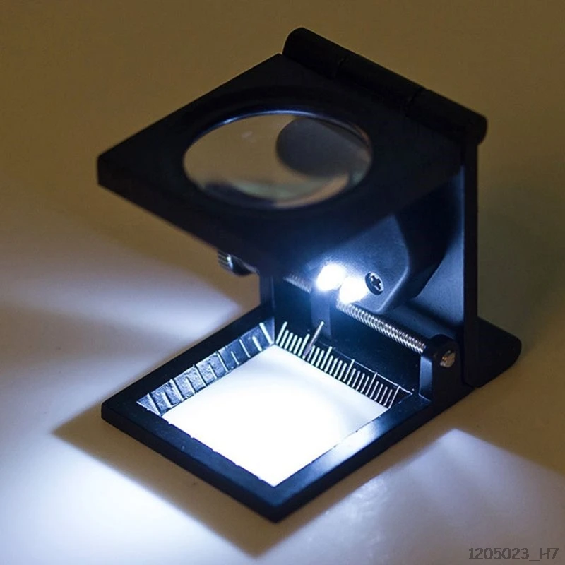 Двойной светодиодный фонарь оптический стеклянный объектив с черным напылением 905A увеличительное стекло цинковый сплав фон для фотосъемки зеркало