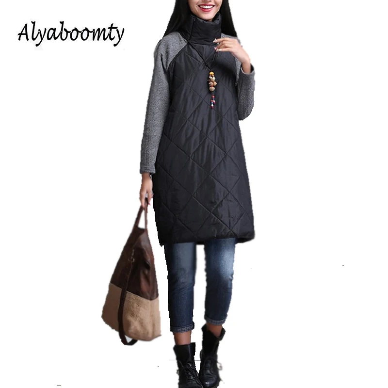 

2019 Plus Size Autumn Winter Women Dress M-4XL Turtleneck Casual Loose Patchwork Robe Cotton Soft Black Gray Red Tunic Vestidos