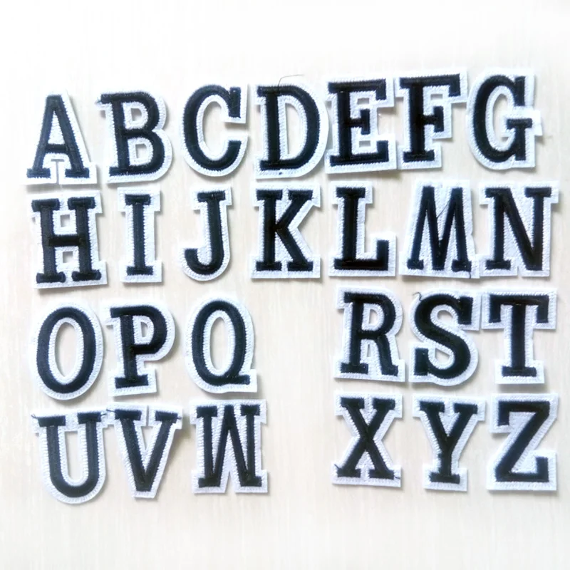 26 pcs English Letters Patch Clothes Embroidered Iron On Patches