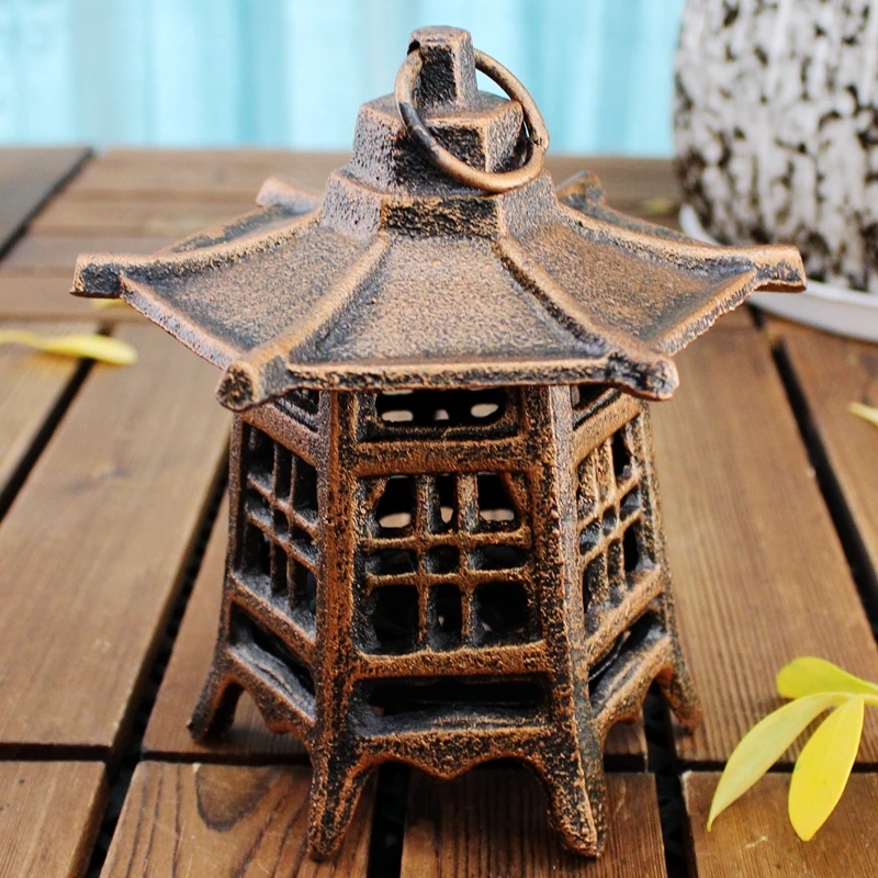 Candle Lantern Cast Iron Hanging Holder Garden Tea Light