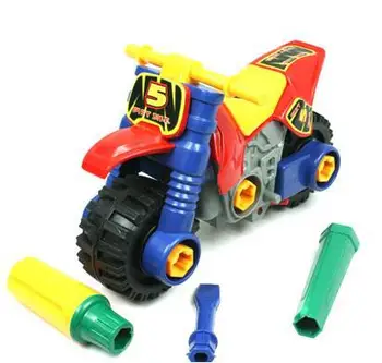 

Removable motorcycle puzzle assembling toys