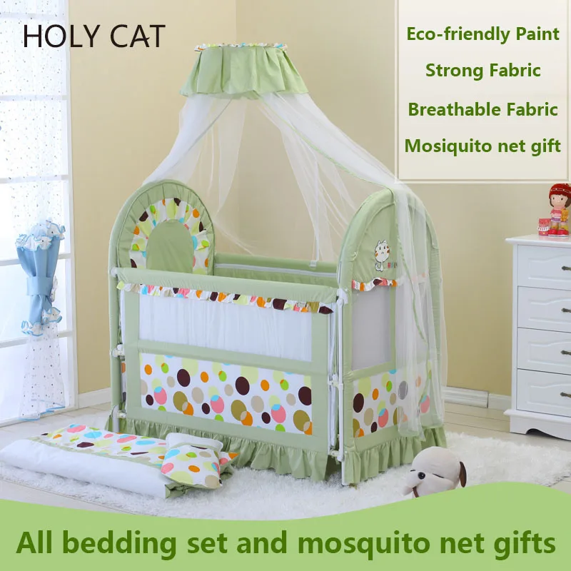 Holycat многоцелевой защиты окружающей среды детей колыбели кровать для новорожденных с москитная сетка