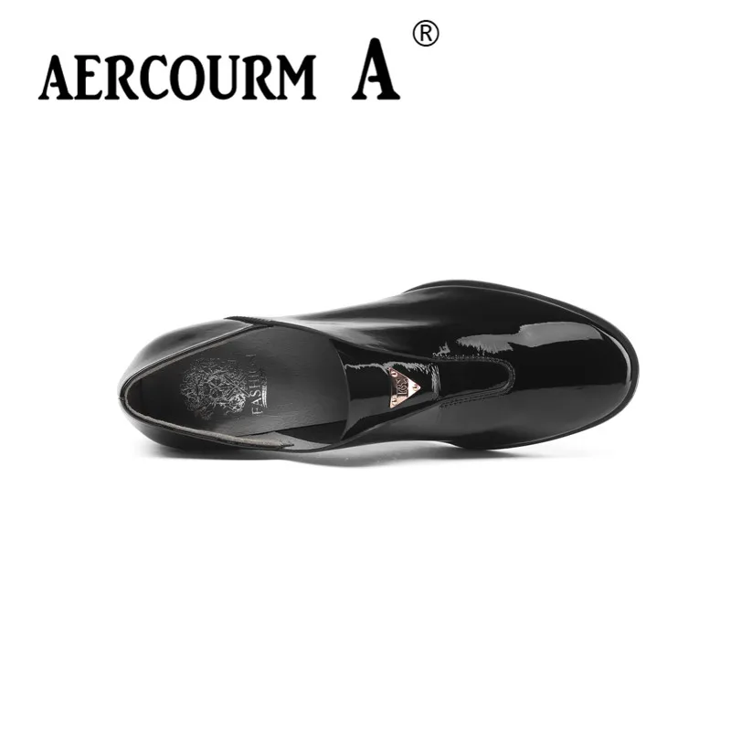 Туфли Aercourm A женские из натуральной кожи однотонные лоферы квадратный каблук
