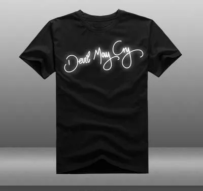 

New game Devil May Cry 5 T-shirt Dante T shirt reflect light Fashion Men cotton base shirt Tees