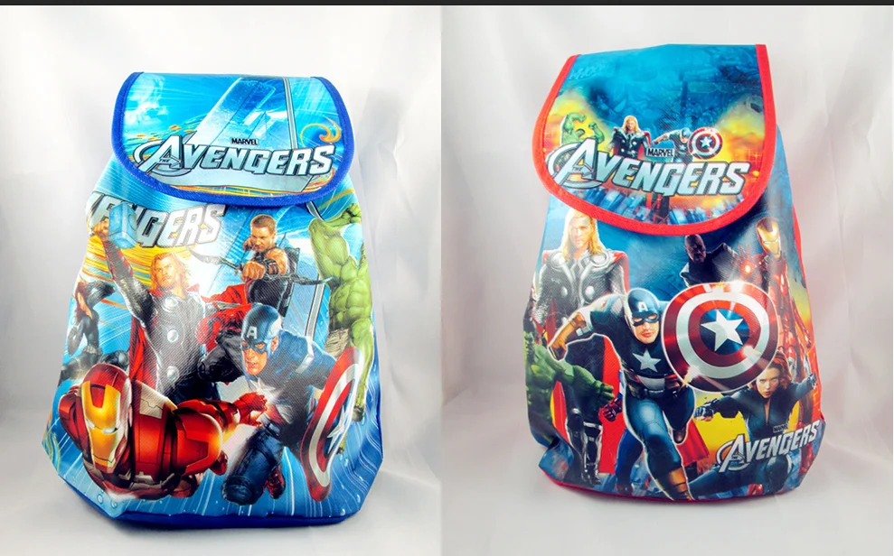 

The Avengers Iron Man Cartoon Kids Drawstring Printed Backpack Shopping School Traveling Party Bags Birthday Gifts 33*36CM