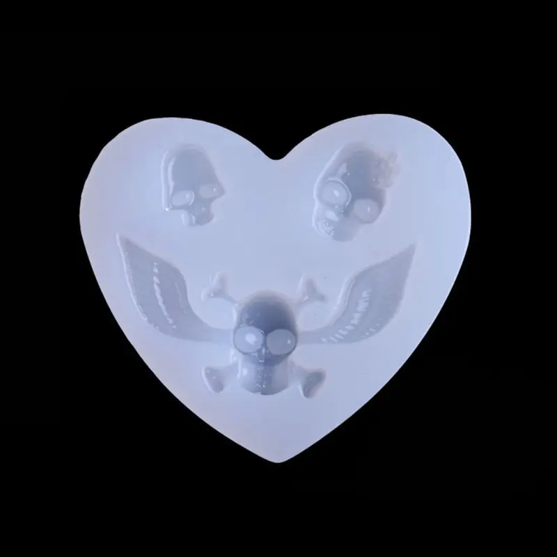 

DIY Skeleton Head With Wings Silicone Cake Fondant Resin Casting Jewelry Molds