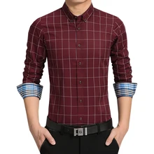 Новая брендовая мужская рубашка в клетку, модное Деловое платье, повседневные тонкие рубашки, мужская рубашка с длинными рукавами, camisa masculina