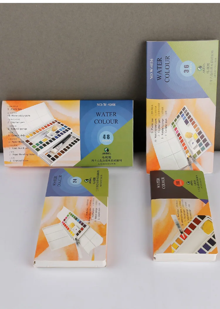 

Marie's Solid Watercolor Paint Set 18 Color 24 Color 36 Color 48 Color Block Transparent Watercolor Paint Art Supplies