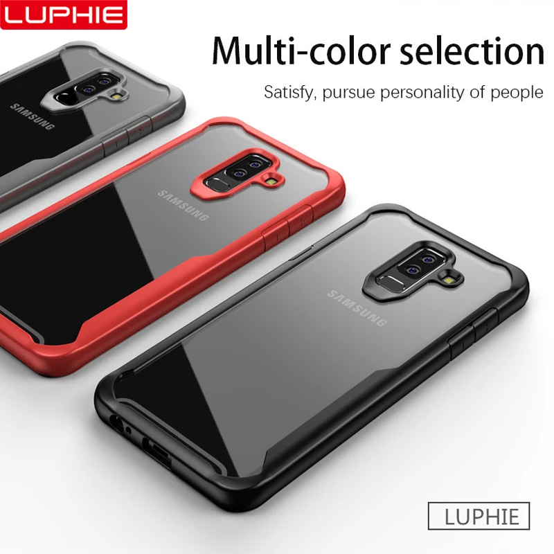 LUPHIE Shockproof Case For Samsung Galaxy S10 S9 S8 Plus Note 8 9 Transparent Case Cover For Samsung A8 A6 Plus 2018 Armor Case