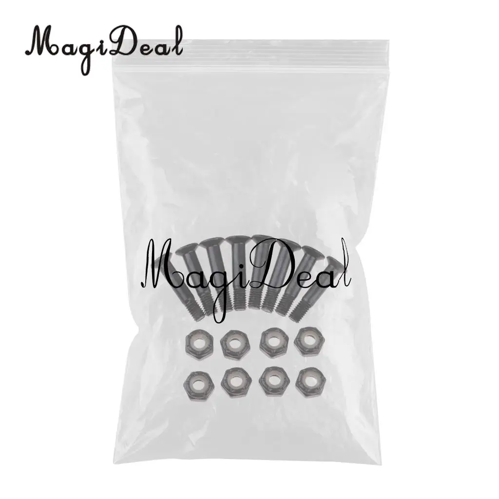 8 Sets Skateboard Truck Mounting Hardware Screws Bolts Men Women Outdoor Skateboarding Accessories