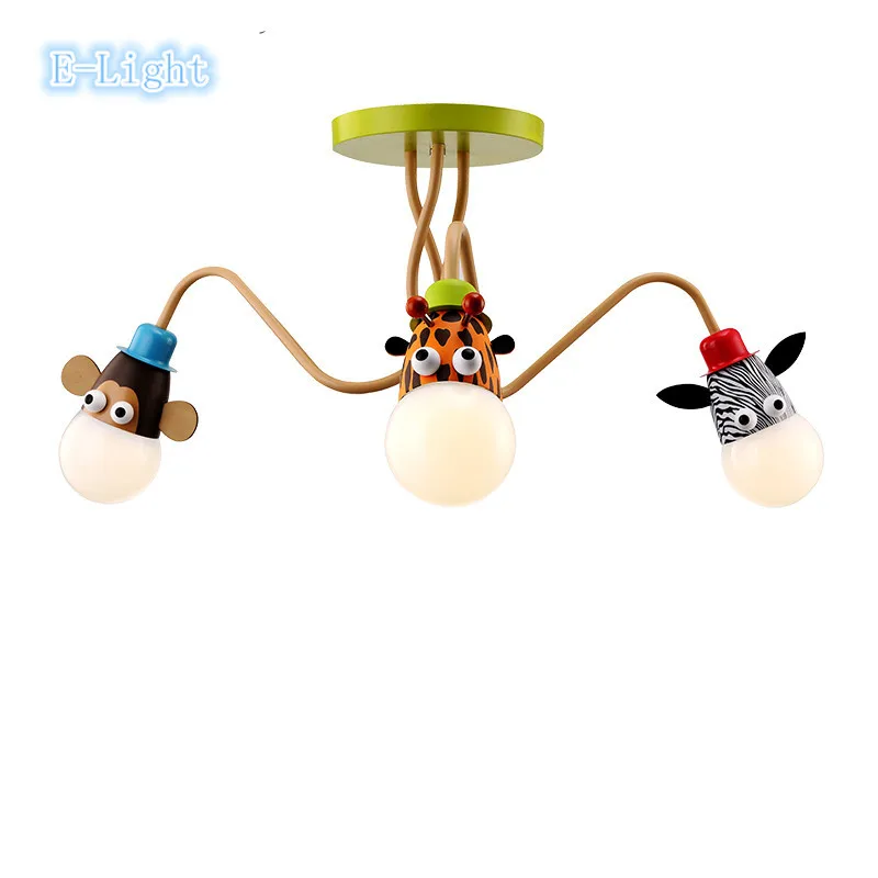

Kid's Room Lighting Modern 3heads Animal Pendant Lights Child Bedroom Lamp E27 LED For Living Room CEILING Home Decoration