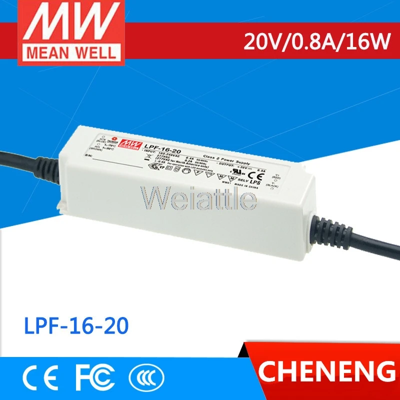 MEAN WELL оригинальный LPF-16-20 20V 0.8A meanwell LPF-16 16W с одним выходом светодиодный импульсный