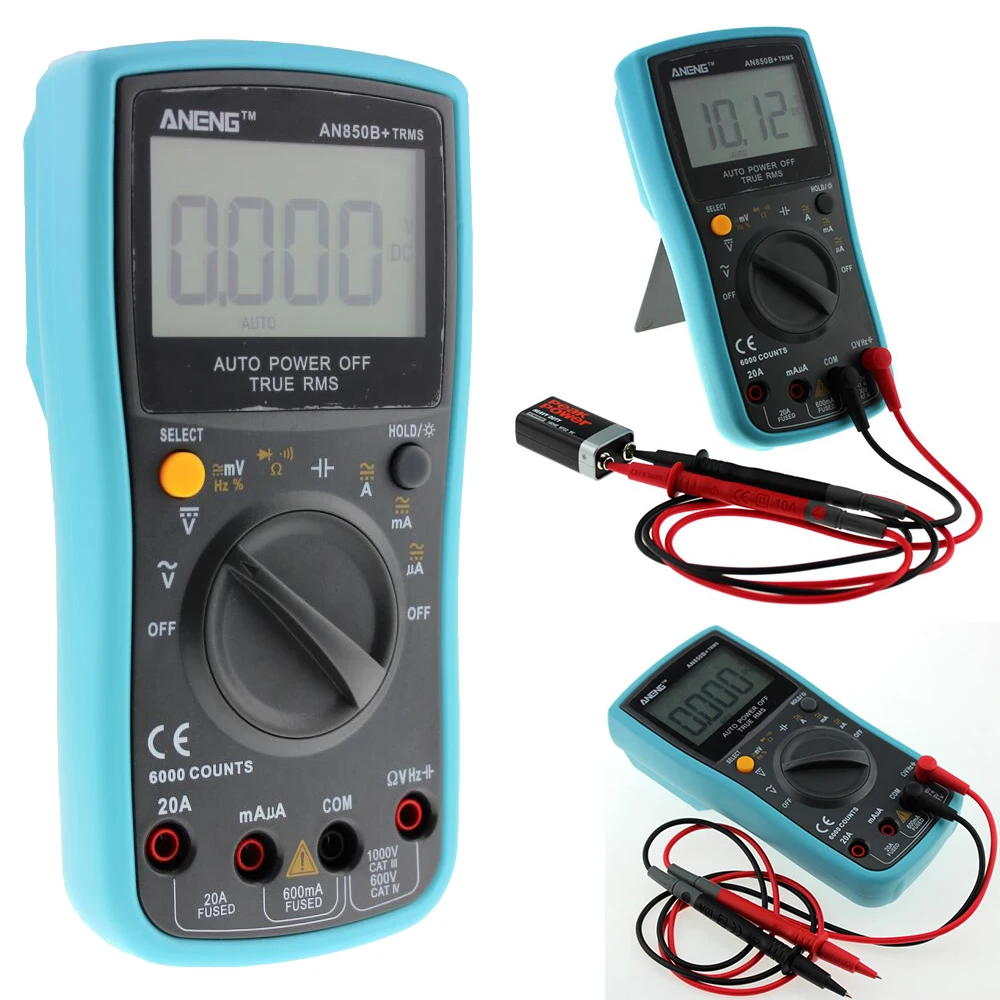 

AN850B+ 6000 counts LCD Digital Multimeter DMM with NCV Detector DC AC Voltage Current Meter Resistance Diode Capaticance Tester