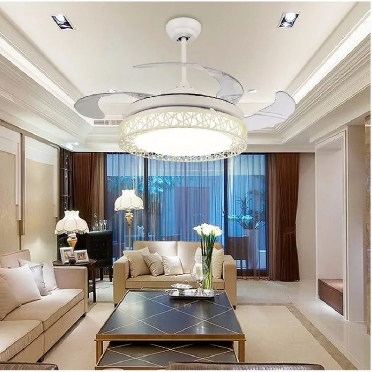 Потолочный вентилятор лампа 42 дюйма светодиодный потолочный вентилятор с дистанционным управлением светильник для спальни гостиной лампа 85-265 в