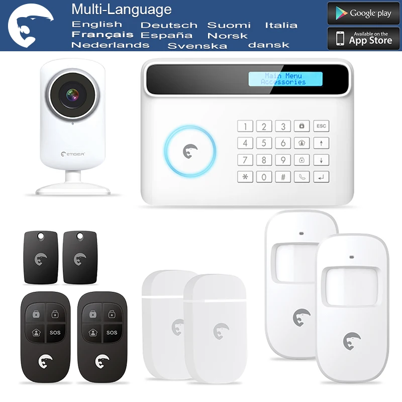 

Multi-Language GSM/PSTN With IP Camera Home Alarm System