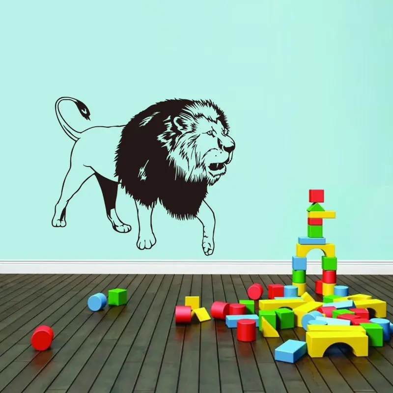 

Removable Animal Roaring Lion Vinyl Wall Decal Home Decor Living Room Walking Leo Art Sticker Bedroom Mural Decor W-101