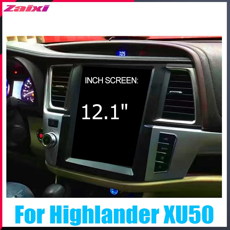 Perfect ZaiXi 12.1" Vertical screen android car gps multimedia video player in dash for Toyota Highlander XU50 2014~2019 car navigaton 1
