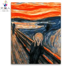 Раскраска по номерам крик дигал краска по номерам Edvard Munch impression абстрактная картина маслом по номерам на холсте рисование