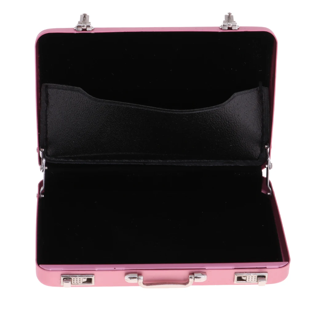 1/12 Dollhousepretend play Travel Metal pink Suitcase toy great dollhouse decoration Pink suit for 1/8 1/12 dolls