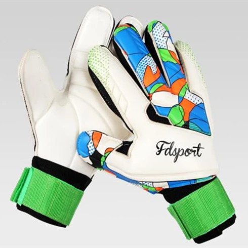 green gloves Профессиональные полностью латексные Нескользящие Футбольные Перчатки вратарские перчатки футбольные ворота Хранитель перчатки дышащие съемные 5 пальцев сохранить - Цвет: green gloves