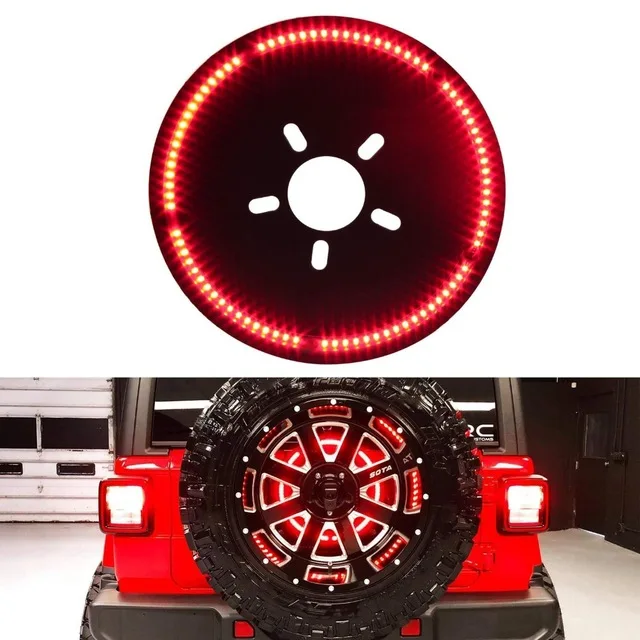 Spare Tire Third Brake Light LED Ring Designed for Jeep 2018 Wrangler JL JK TJ JKU Accessories spare tire Led 3rd brake lamp | Автомобили