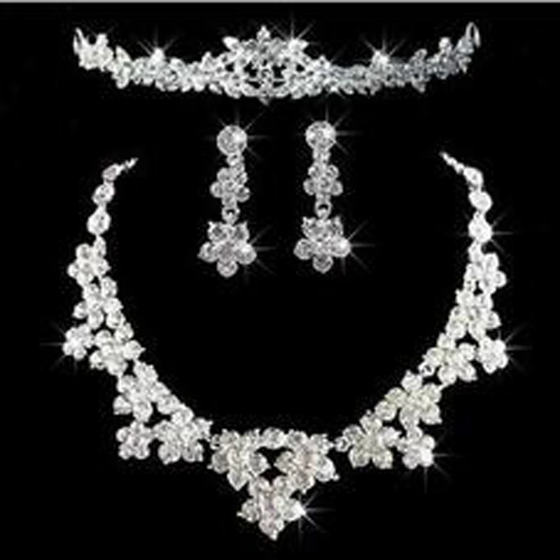 

2017 Rhinestone Crystal Bridal Jewelry Sets Choker Necklaces Sets African Beads Jewelry Sets Wedding Engagement Jewelry